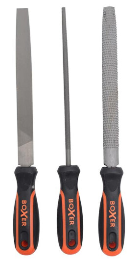 Boxer 3-delt 200 mm Filsett med 2-komponentgrep