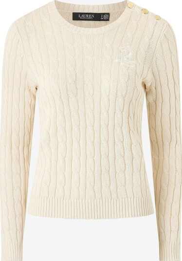 Lauren Ralph Lauren Topp Br Rayon Pltd Ctn Sweater Pullover Hvit