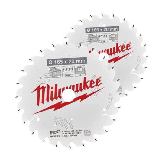 Milwaukee 4932492433 Sagblad 165x20 mm 40T 2 pakk Maskintilbehør & forbruk