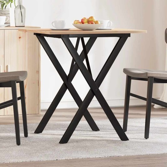 Salongbord X-ramme 70x70x75 cm heltre furu og støpejern 3282693 Salongbord X-ramme 70x70x75 cm heltre furu og støpejern 3282693