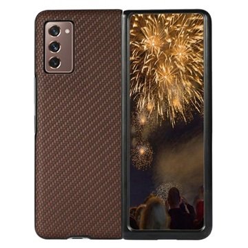 Samsung Galaxy Z Fold2 5G Hybrid-deksel Carbon Fiber Brun