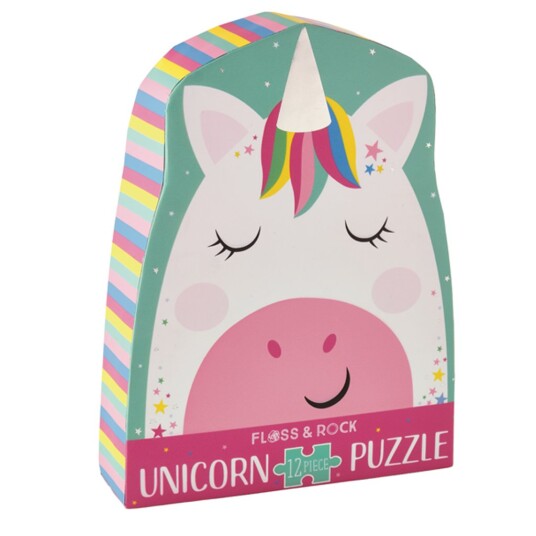 FLOSS & ROCK Rainbow Unicorn 12pc Shaped Jigsaw with Shaped Box 40P3597 FLOSS & ROCK Rainbow Unicorn 12pc Shaped Jigsaw with Shaped Box 40P3597