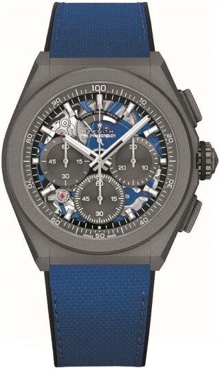 Zenith Herreklokke 97.9001.9004 81.R946 Defy El Primero Grå/Gummi