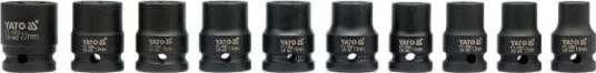 Yato 1/2" Pipenøkkelsett 10 stk 10-22mm Krom-Molybdenstål