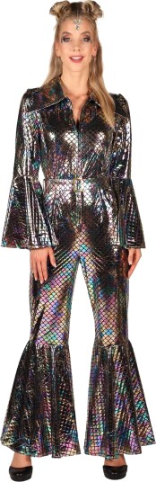 Thetru B.v. Disco Jumpsuit Silver Deluxe Kostyme X-Large 4319-1700-00XL