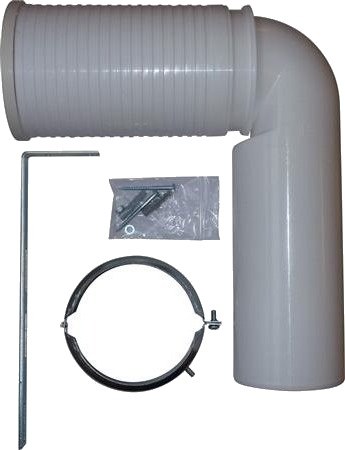 Laufen Back-to-Wall Fleksibelt Afløpsbend 7-22 cm for Vannklosetter