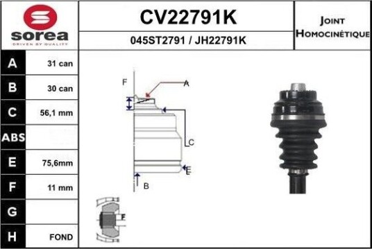 Drivledd EAI CV22791K