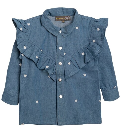 Hanevild Heart Denim Shirt Blue 98/104