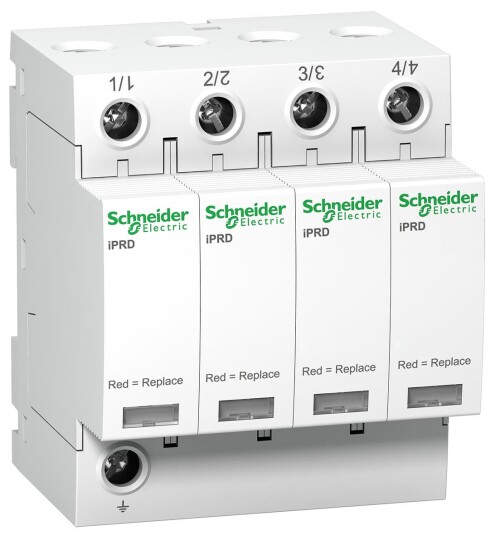 Schneider Electric A9L40401 Overspenningsvern klasse II 1,6 kV 4 ledere Stikkontakter & kabler