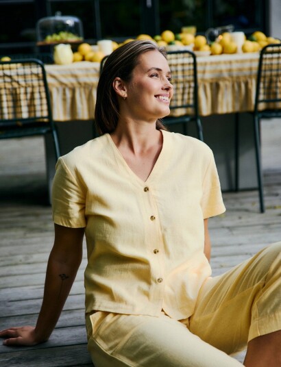 FREE/QUENT Fqlava-Shirt - Yellow - XS