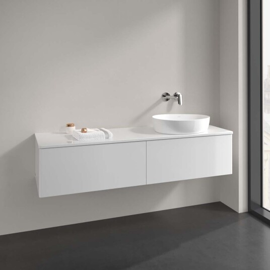 Villeroy & Boch  Antao Servantskap med 2 skuffer 160x50x36 cm m/lys Hvit Høyglans