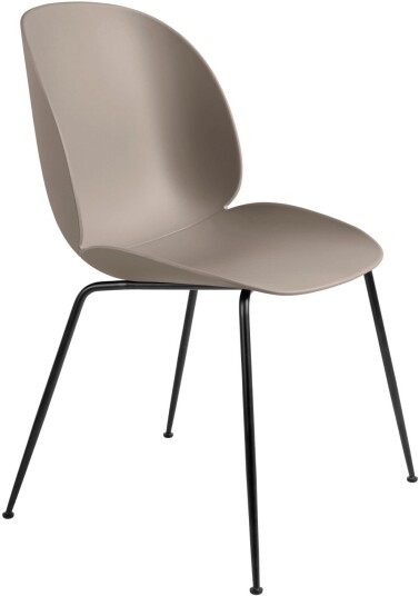 Gubi - Beetle Dining Chair Conic Base Utan Klädsel New Beige / Black Spisestoler Gamfratesi Metall/plast Gubi - Beetle Dining Chair Conic Base Utan Klädsel New Beige / Black Spisestoler Gamfratesi Metall/plast