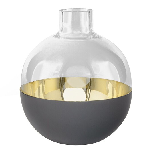 Skultuna  Pomme vase/lykt 9,5 cm grå/messing