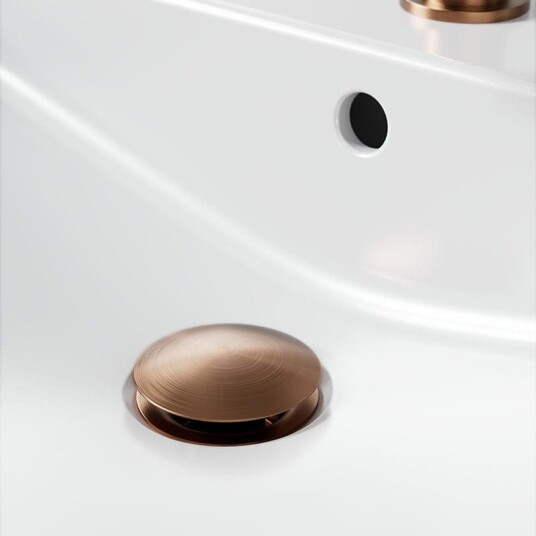 Primy Bunnventil Pop up Eller Åpen Brushed Bronze
