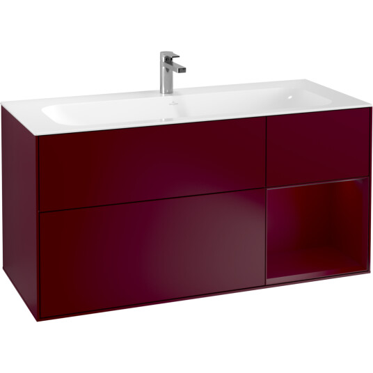 VILLEROY & BOCH FINION SERVANTSKAP 120 PEON MATT LAKK EMOTION-LYS, HØYRESTILT PEONRØD HYLLE VILLEROY & BOCH FINION SERVANTSKAP 120 PEON MATT LAKK EMOTION-LYS, HØYRESTILT PEONRØD HYLLE