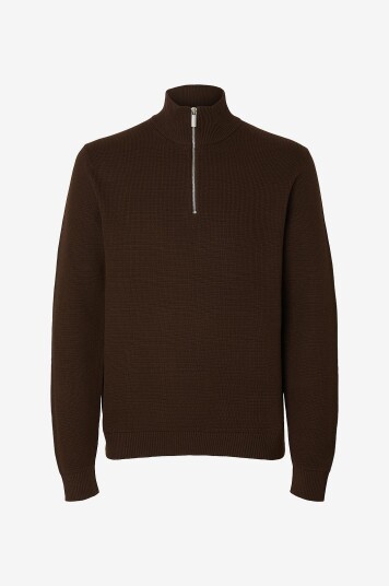 Selected Homme Genser slhDane LS Knit Structure Half Zip Natur Selected Homme Genser slhDane LS Knit Structure Half Zip Natur
