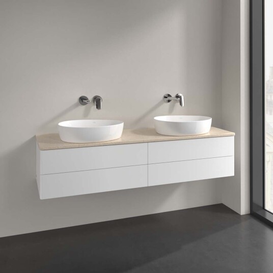 Villeroy & Boch Antao Servantskap med 4 skuffer 160x50x36 cm m/lys Hvit Matt/Crème