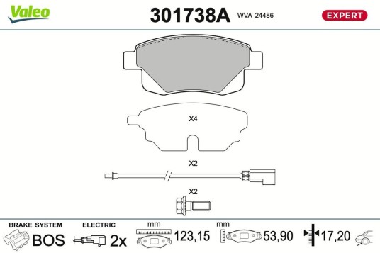 Bremseklosser VALEO 301738A