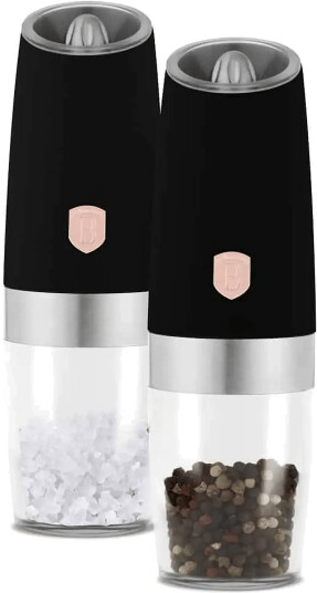 Berlingerhaus Gravity Pepper And Salt Mill 2 Pcs Set Black Rose Gold Black ONE SIZE Berlingerhaus Gravity Pepper And Salt Mill 2 Pcs Set Black Rose Gold Black ONE SIZE
