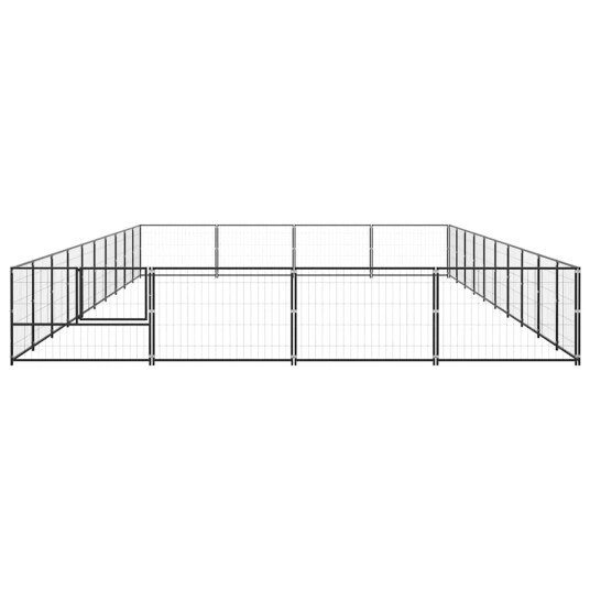vidaXL Hundegård svart 40 m² stål