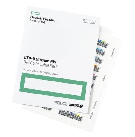 Hewlett Packard Enterprise LTO-8 Ultrium RW Harddisk med Strekkodeetiketter Hvit