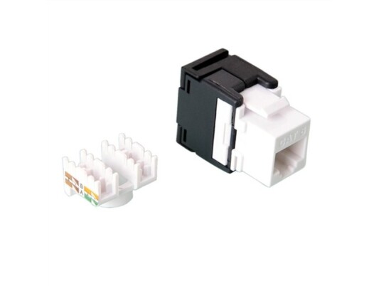 Value 26.99.0363-40 Flat Sort Hvit Rj-45 Hunkjønn Cat6 U/Utp Utp