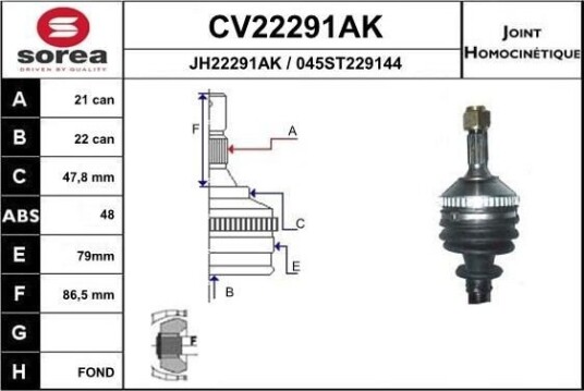 Drivledd EAI CV22291AK