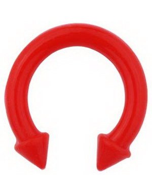 Horseshoe Spiked Ends Rød Ørepiercing i Silikon Strl 8 x 15 mm med 10 mm kule