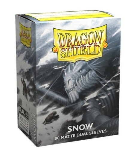 Snow Matte Dual Dragon Shield Sleeves (100) - Kortspill fra Outland