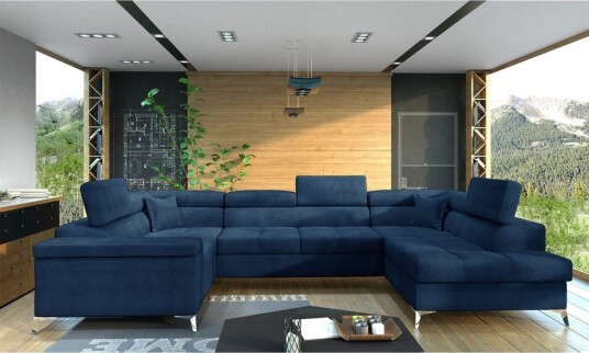 Hjørnesofa Eltap Thiago 342x208x88 cm Monolith 77 Blå Høyre