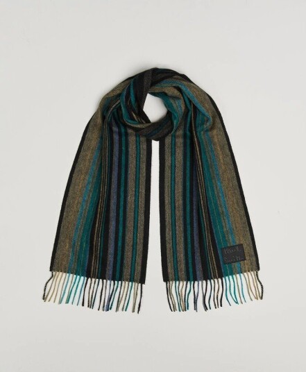 Paul Smith Lambswool Striped Scarf Black Paul Smith Lambswool Striped Scarf Black