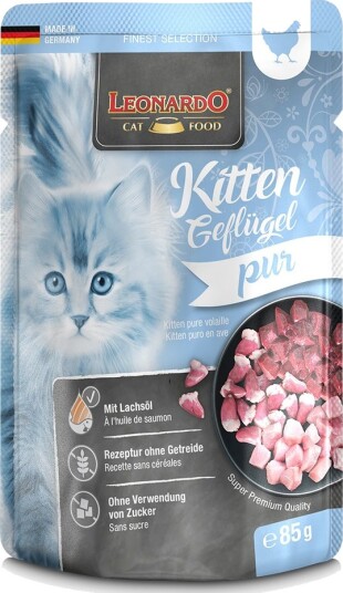 Leonardo Våtfôr Finest Selection Kitten Ren Kylling 32 X 85 G