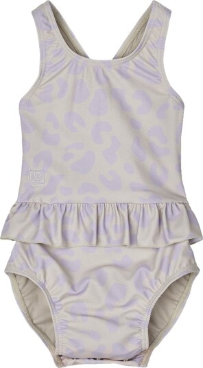 Liewood Badedrakt Amina Baby UV40+ Leo/Misty Lilac Liewood 74 Badetøy Beige Lilla