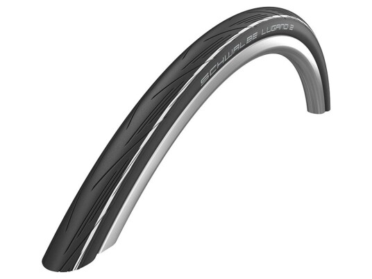 SCHWALBE Lugano (25-622) Black/White, Silica, K-Guard, PSI max:115 PSI, Weight:365 g