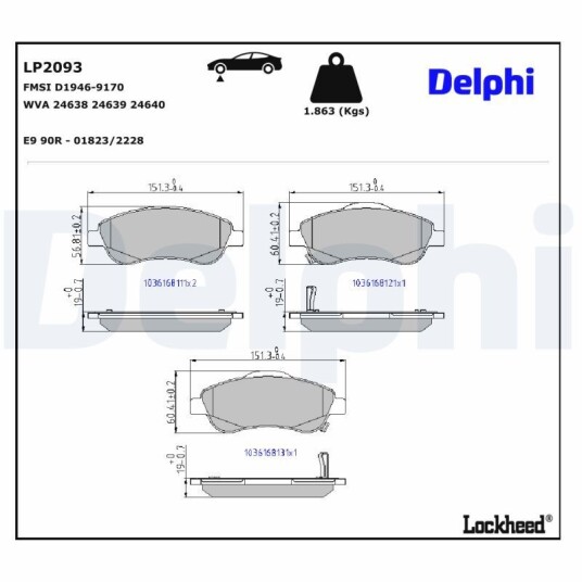 Bremseklosser DELPHI LP2093