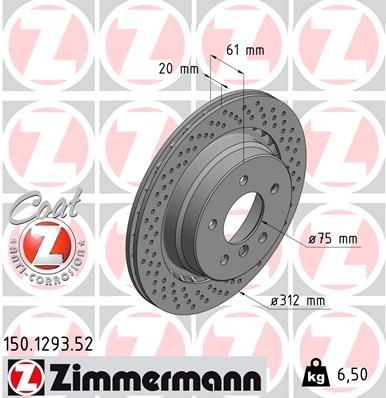 Bremseskive ZIMMERMANN 150.1293.52