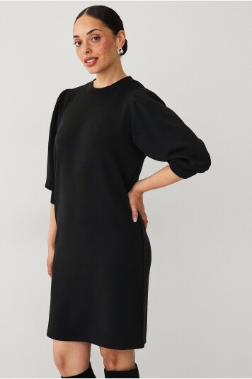 Selected Femme Kjole slfTenny 3/4 Short Sweat Dress Svart Selected Femme Kjole slfTenny 3/4 Short Sweat Dress Svart