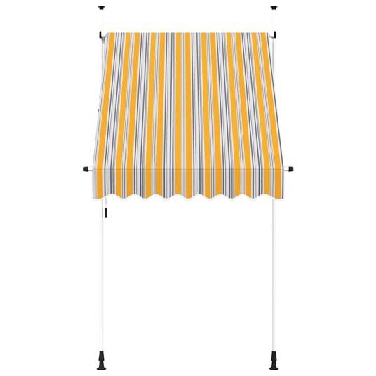 vidaXL Manuell uttrekkbar markise 150 cm gule og blå striper