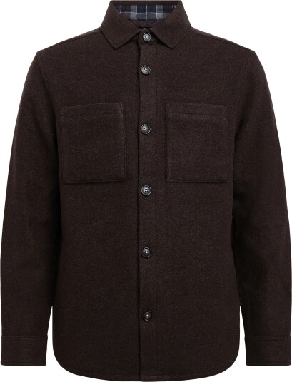 Barbour Barbour Marltown Tailored Wool Blend Overshirt DARK OAK 3XL