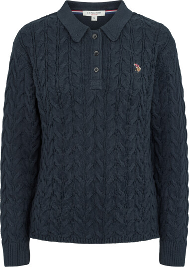 U.S. Polo Assn. Karin Long Sleeve Cable Knit Blå XS