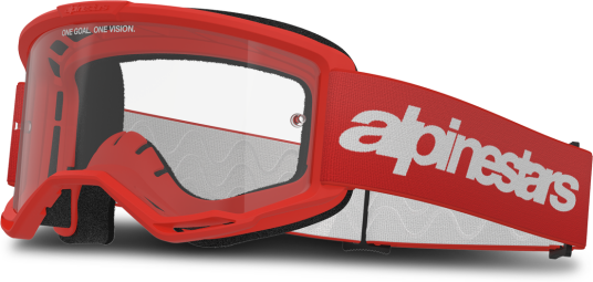 Alpinestars Crossbriller Vision 3 Wordmark Red Clear Alpinestars Crossbriller Vision 3 Wordmark Red Clear