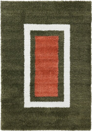 Ryetepper Alsace grønn/hvit/oransje Størrelse: 240 x 340 cm