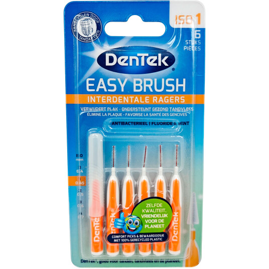 DENTEK Easy Brush Eco 6 stk. Mellemrumsbørster 0.45 mm. ISO 1