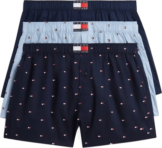 Tommy Hilfiger 3P Woven Boxer Print Navy L