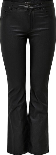 Only Carmakoma Jeans carBlush Mid Flared Coated Pnt Svart