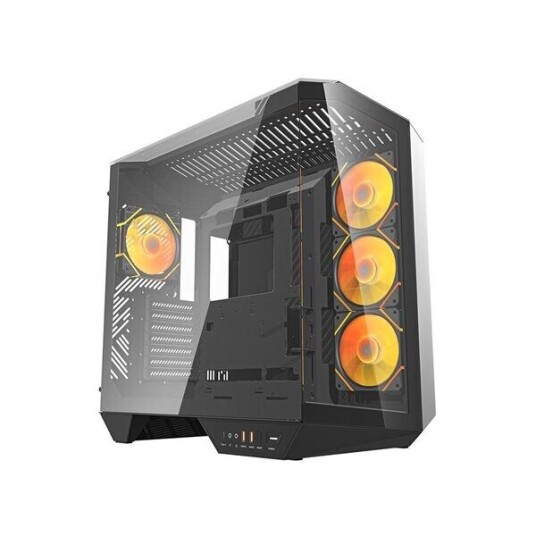 Darkflash DY470 Miditower Kabinett med 4 ARGB-vifter og GPU-støtte Svart