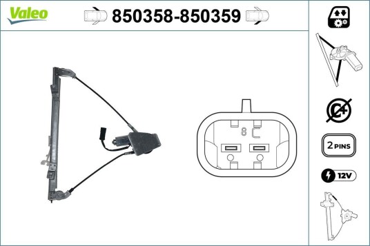 Vindusheis VALEO 850359 Vindusheis VALEO 850359