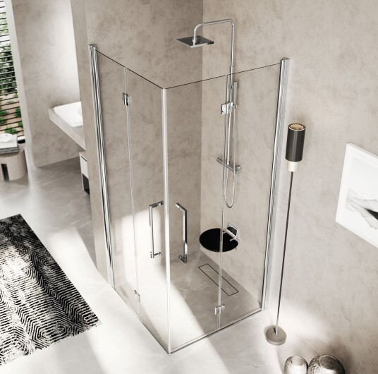 Novellini Young 2.0 2GS Foldedør 80-100cm - Pris pr stk Krom / 100cm Venstre Klart Glass