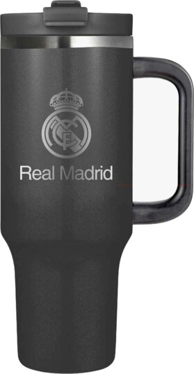 Real Madrid Stainless Steel Tumbler Vannflaske Svart