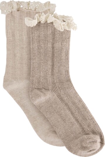 Huttelihut Wool Lace Socks 2 Pack Beige 19\22